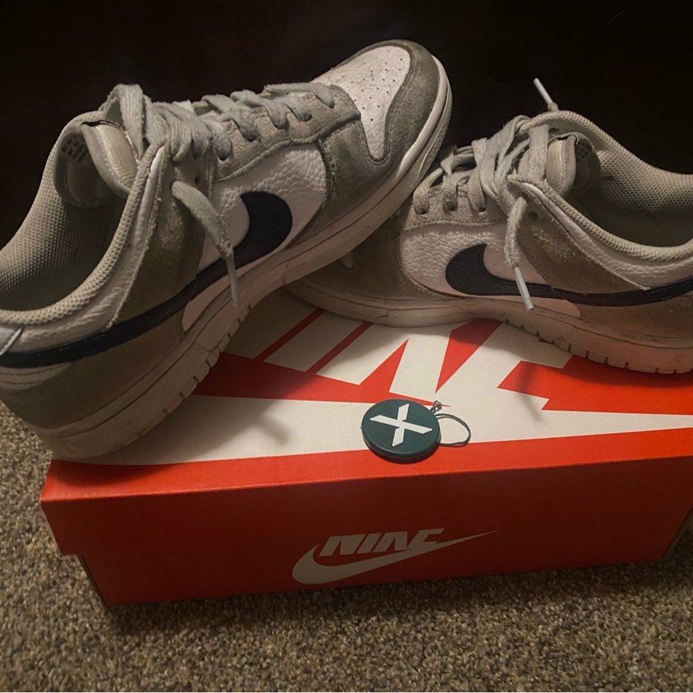 Nike Gray and White Low-Top Sneakers